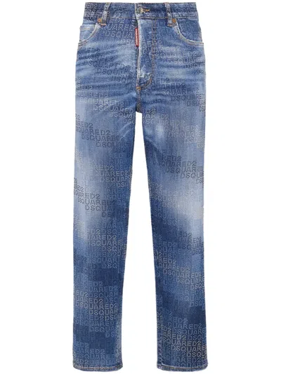 Dsquared2 Jeans Mit Logo-print In Blau