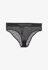 Dsquared2 All-over Logo Sheer Underwear In Black