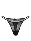 Dsquared2 All-over Logo Thong In Black