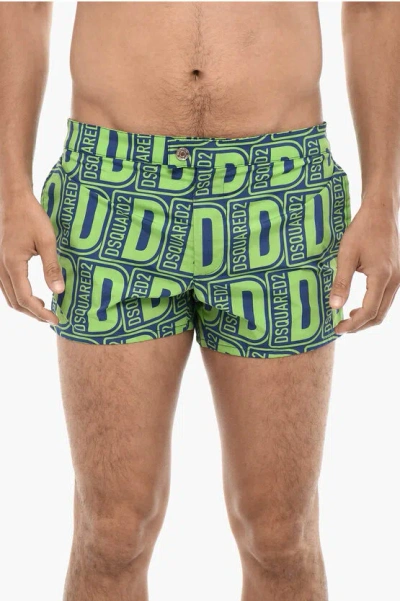 Dsquared2 Allover Logo Print Midi Swimshorts Grösse 48