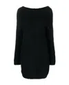 Dsquared2 Alp Off-shoulder Knitted Minidress In Black