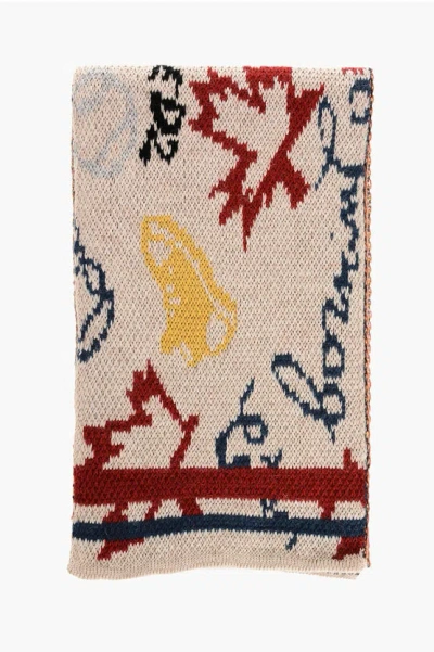 Dsquared2 Alpaca Blend Scarf With Contrasting Details