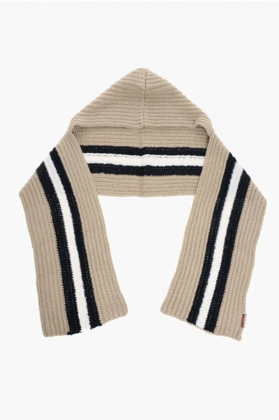 Dsquared2 Alpaca Blend Scarf With Hood In Multi