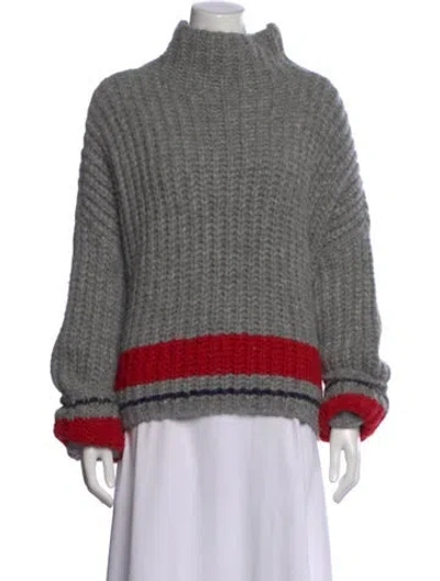 Pre-owned Dsquared2 Alpaca Colorblock Pattern Sweater In Gray