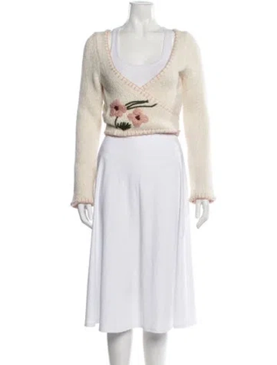 Pre-owned Dsquared2 Alpaca Floral Print Sweater In Neutral