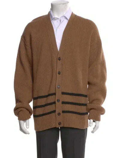 Pre-owned Dsquared2 Alpaca Striped Cardigan In Brown