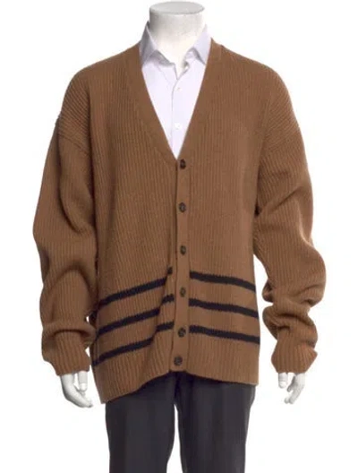 Pre-owned Dsquared2 Alpaca Striped Cardigan In Brown