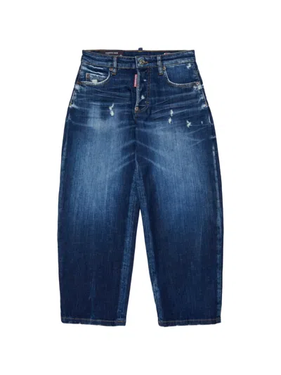 Dsquared2 Kids' Amelia Distressed Jeans In Blue