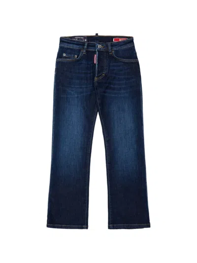 Dsquared2 Kids' American Jacquard-patch Jeans In Blue