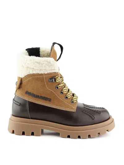 Dsquared2 Kids' Amphibians With Fur In Brown