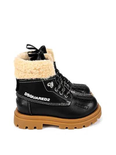 Dsquared2 Kids' Amphibians With Fur In Black