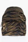 Dsquared2 Animal Patterned Fabric Backpack With Leather Trims