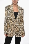 Dsquared2 Animal Patterned Manhattan Notch Single-breasted Blazer In Black
