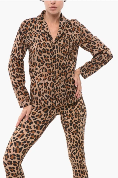 Dsquared2 Animal Patterned Pijama Shirt In Brown