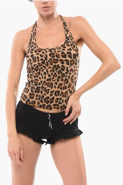Dsquared2 Animal Patterned Pijama Top In Brown