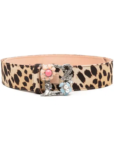 Dsquared2 레오파드 프린트 장식 벨트 In Animal Print