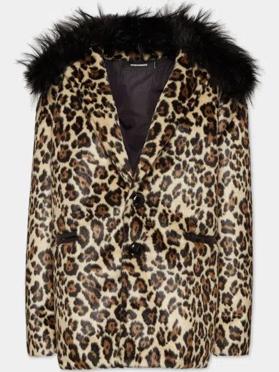 Dsquared2 Animal Print Blazer In Neutrals