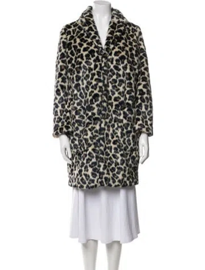 Pre-owned Dsquared2 Animal Print Faux Fur Coat In Blue