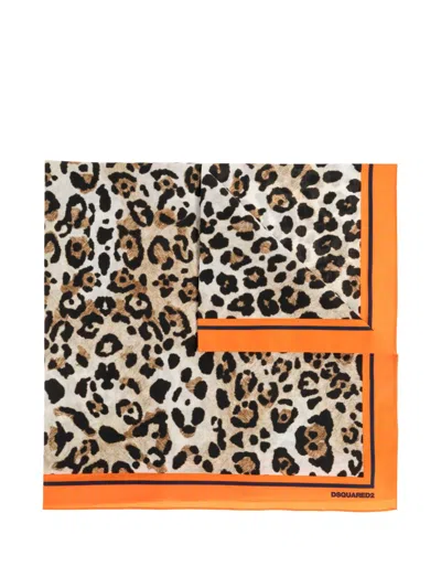 Dsquared2 Animal-print Scarf In Multi