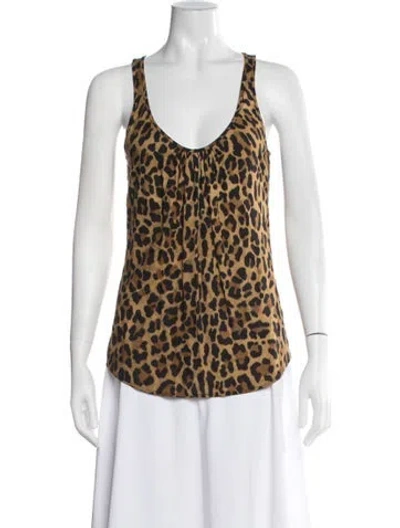Pre-owned Dsquared2 Animal Print Scoop Neck Top In Multi