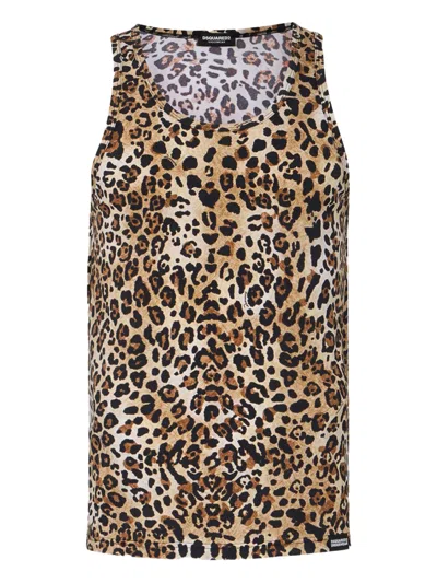 Dsquared2 Animal-print Tanktop In Animal Print