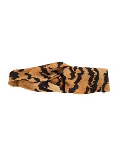 Pre-owned Dsquared2 Animal Print Twist Headband In Yellow