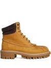 Dsquared2 Round Toe Ankle Boots With Lug Sole In Yellow