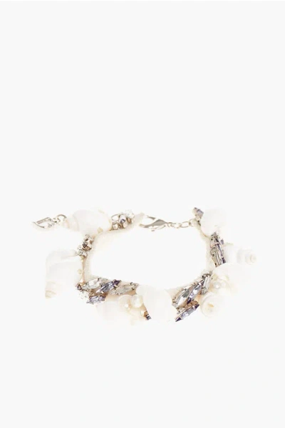 DSQUARED2 ANKLET EMBELLISHED WITH SHELLS AND CRYSTALS