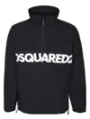 Dsquared2 Logo-print Poplin Half-zip Jacket In Black