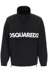 Dsquared2 Logo-print Poplin Half-zip Jacket In Black (black)