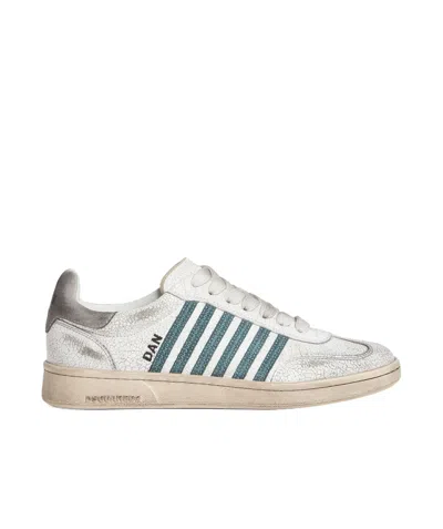 Dsquared2 Anti-vintage Boxer Low-cut Casual Shoes In White