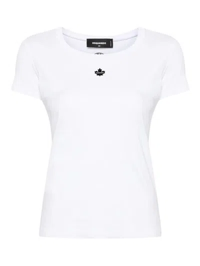 Dsquared2 White Applique-logo Cotton T-shirt