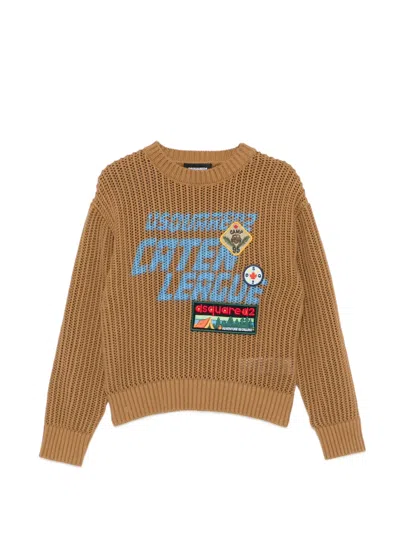 Dsquared2 Appliqué-patch Sweater In Brown