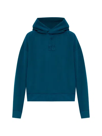 Dsquared2 Appliquéd-logo Hoodie In Blue