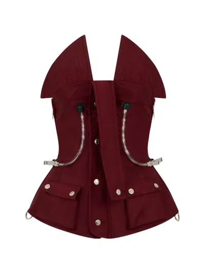 Dsquared2 Après Ski Bustier Vest In Animal Print
