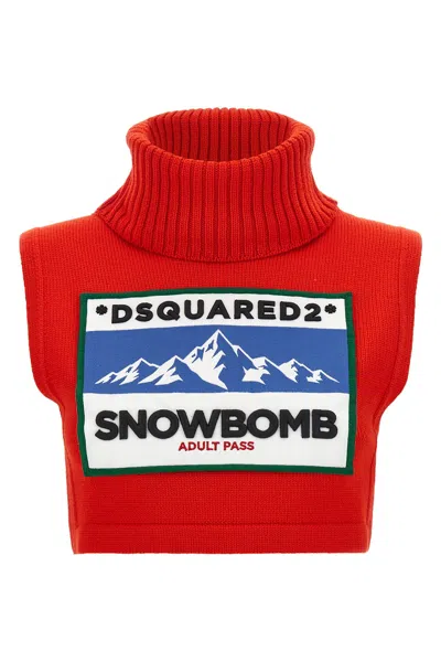 Dsquared2 'après Ski' Cropped Vest In Rot