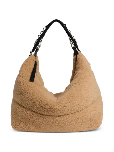 Dsquared2 Après Ski Fleece-texture Shoulder Bag In Neutral