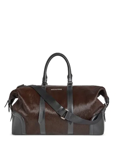 Dsquared2 Après Ski Leather Duffle Bag In Brown