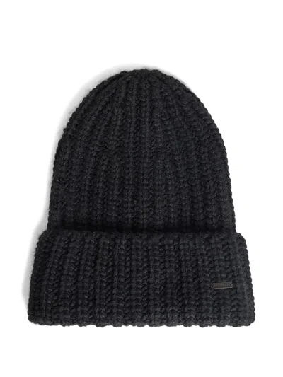 Dsquared2 Après Ski Ribbed Chunky-knit Wool Beanie In Black