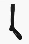 Dsquared2 Argyle Motif Ribbed Socks Embellished With Rhinestones In Black