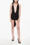 Dsquared2 Asimmetrical Cut Mini Dress With Deep Neckline And Golden Ef Grösse S In Black