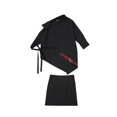 DSQUARED2 DSQUARED2 ASYMMETRIC BLACK COTTON SUIT