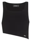 Dsquared2 Asymmetric Crop Top In Black