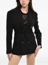 Dsquared2 Asymmetric Double-breasted Jacket In Black