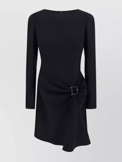DSQUARED2 ASYMMETRIC HEM BUCKLE DETAIL MINI DRESS