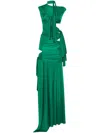 Dsquared2 Asymmetric Maxi Dress In Green