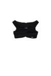 DSQUARED2 ASYMMETRIC-NECK RUCHED CROPPED TOP