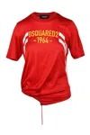 Dsquared2 Asymmetrical Hem Red T-shirt In Red