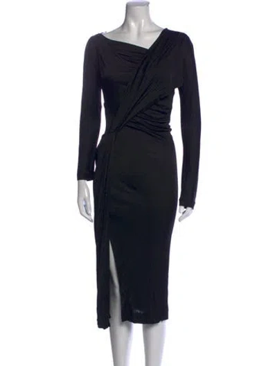 Pre-owned Dsquared2 Asymmetrical Midi Length Dress In Black