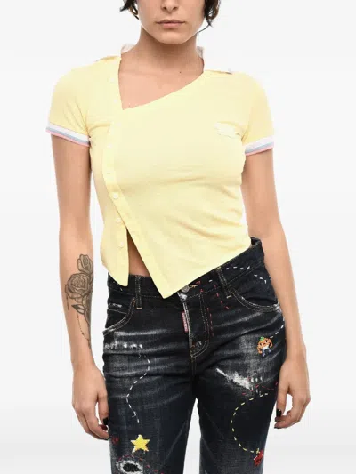 Dsquared2 Asymmetric-neck T-shirt In Yellow